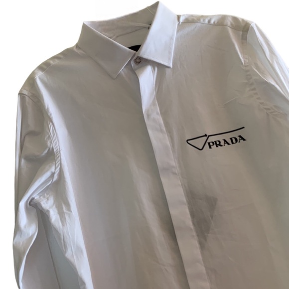 ‼️PRADA‼️
 Reverse Logo Button-Up Shirt 👔 🔦 - Picture 4 of 11
